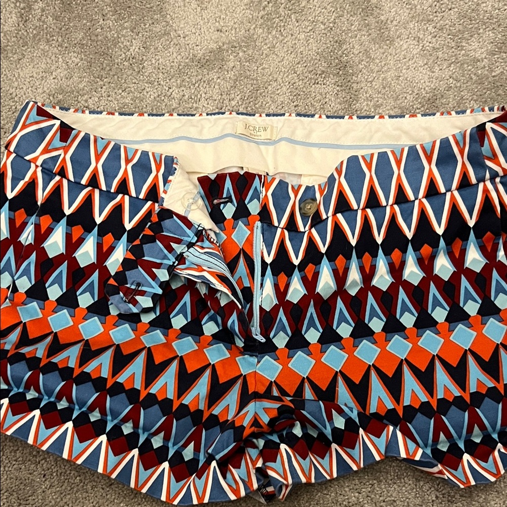 J. Crew Multicolor Geometric Print Shorts NWOT
